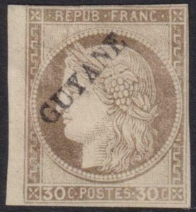 French Guiana 1992 SC 13 var/ Mau 10 II LH No Dot After Guyana 