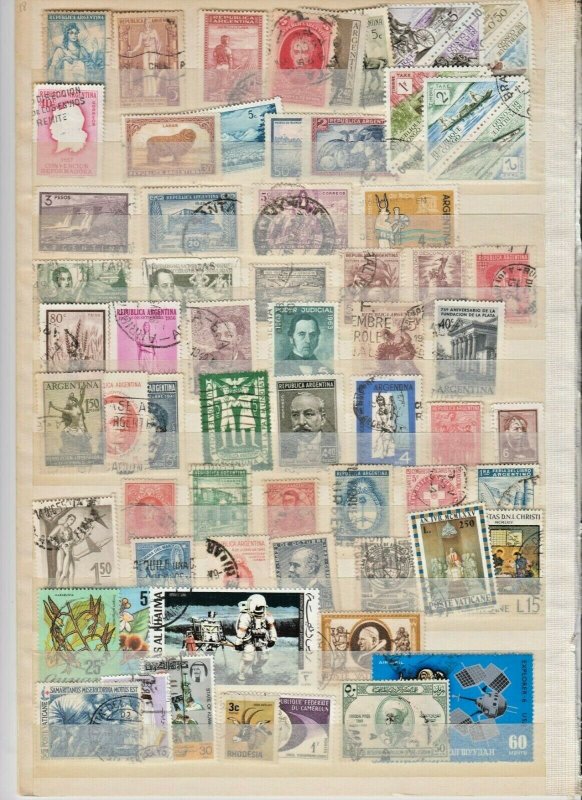 WORLDWIDE 2 STOCK PAGES COLLECTION LOT #3 ARGENTINA ALBANIA MORE $$$$$$$