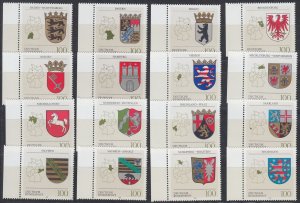 Germany 1992-1994 Sc#1699-1714 coats of arms mnh complete (BU1823)