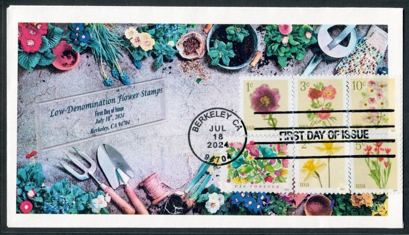 5901a - FDC - 5897-5901 Flowers (5) Low Denomination - Wally Jr Cachet - Killbar