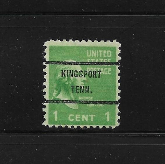 US Bureau Precancels: Kingsport, TN, #804-71; 1¢ 1938 Prexy; PSS CV $6