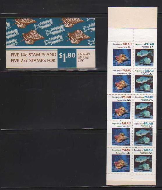 Palau MNH sc# 76b Complete Booklet Marine Life 2010CV $12.00