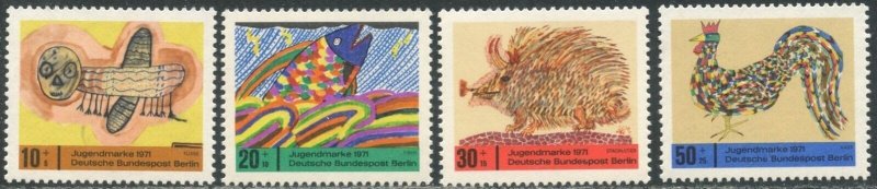 GERMANY BERLIN Sc#9NB79-9NB82 1971 Childrens Drawings Complete Set OG Mint LH