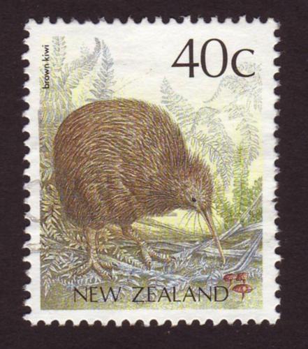 New Zealand 1988 Sc#923 SG#1463 40c Bird-Brown Kiwi Used