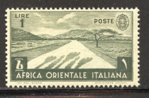 Italian East Africa Scott 12 Unused HOG - 1938 1l Desert Road - SCV $1.90