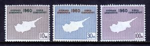 Cyprus - Scott #198-200 - MH - SCV $3.25