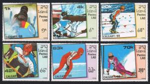 Laos 842-847,848,MNH.Michel 1135-1140,Bl.126. Olympics Calgary-1988.Bobsled,