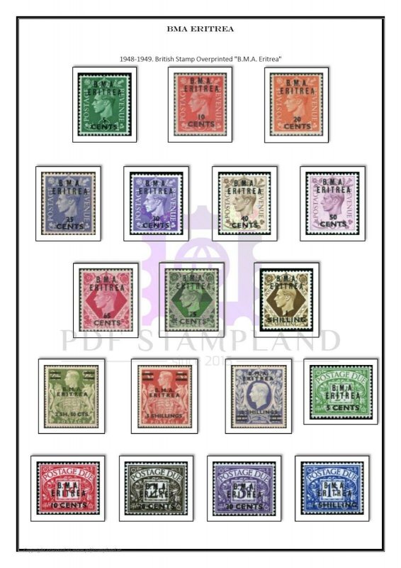 British Colonies and  Territories 1859-1966 PDF(DIGITAL) STAMP ALBUM PAGES