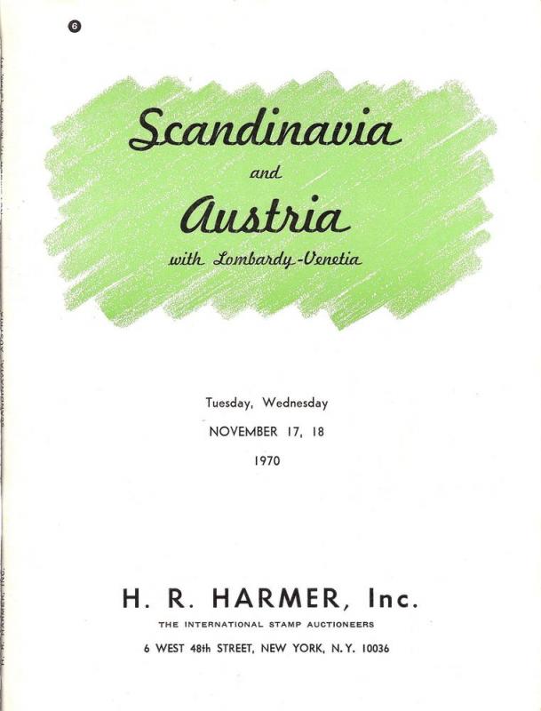 HR Harmer: Sale # 1990-1991  -  Scandinavia and Austria w...