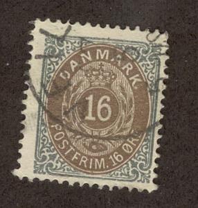 DENMARK SC# 30 F-VF U 1875