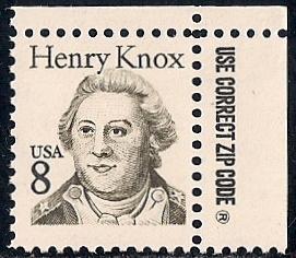 #1851 8 cent General Henry Knox mint OG NH VF