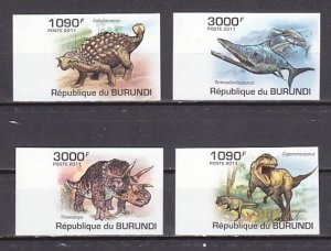 Burundi, 2011 issue. Dinosaurs, IMPERF issue. ^