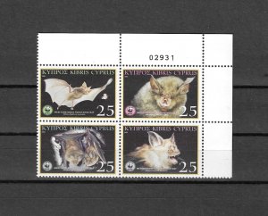 CYPRUS 2003 WWF SG 1053/6 MNH