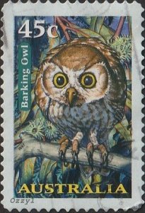 Australia #1623 1997 45c Nocturnal Animals Barking Owl  USED-VF-NH. 