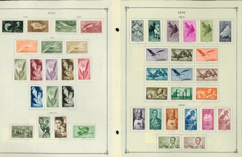 Ifni 1941-1968 All Mint JHinged on Scott International Pages.