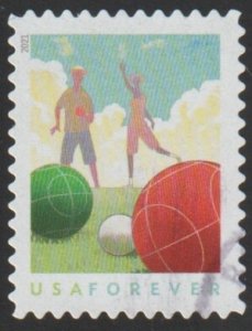 SC# 5628 - (55c) - Backyard Games - Bocce - Used Single Off Paper