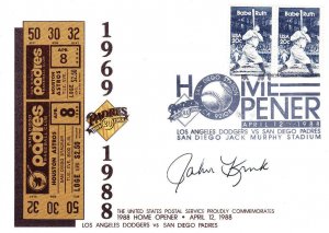 Signed John Kruk USPS Padres Maxi #2046 Babe Ruth Home Opener Baseball 1988