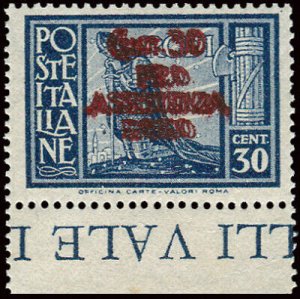 West Aegean German - Pro Assistance Cent. 30 double overprint