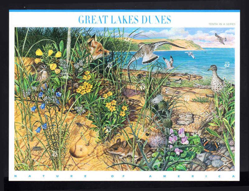 MNH NATURE OF AMERICA SERIES 10th SHEET - Great Lakes Dunes