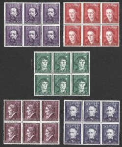 Doyle's_Stamps: MNH Polish German-Occup SemiPost Blocks Set, #NB19** to #NB23**