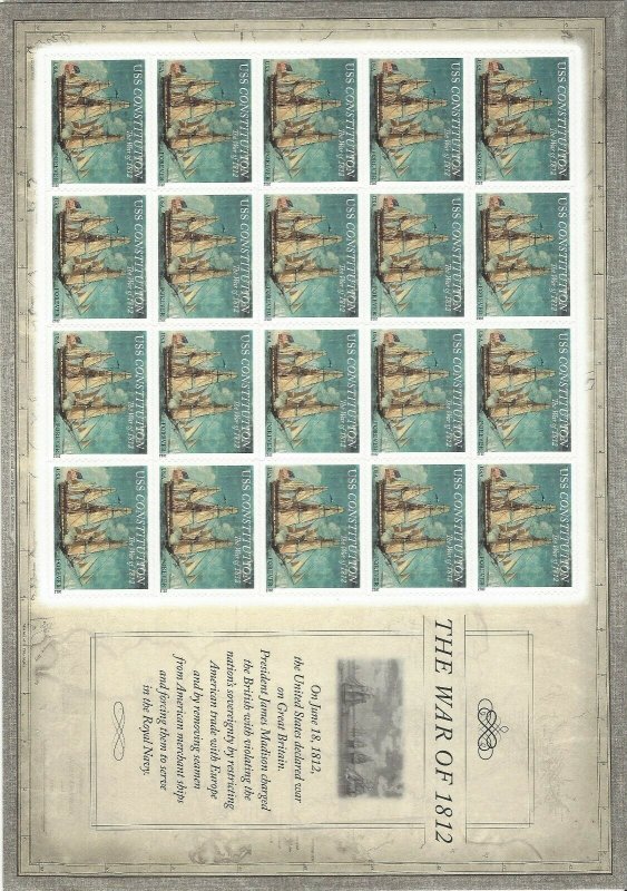 Scott 4703 War of 1812 Mint Not Hinged Pane of 20 Forever Stamps