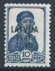 Latvia #1N15 MH 10k Russia Factory Worker Issue Ovptd. Latvija 1941