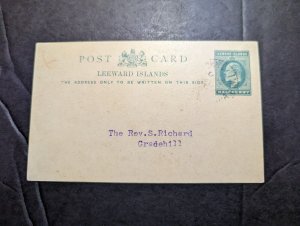 1912 British Leeward Islands Postcard Cover to Gradehill