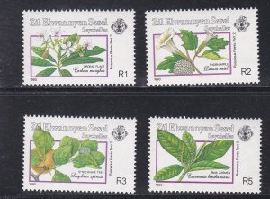 Seychelles-Zil Elwagne Sesel # 173-176, Poisonous Plants, NH, 1/2 Cat.