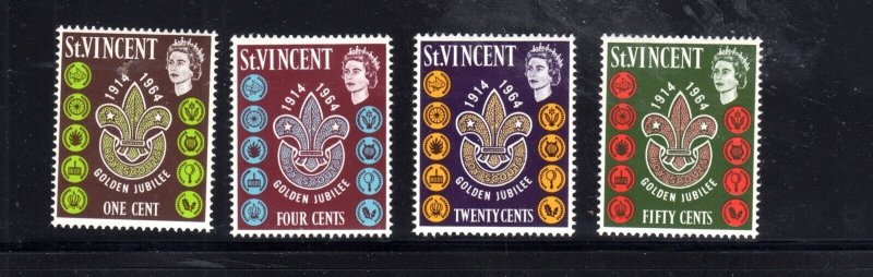 ST. VINCENT #216-219 1964 BOY SCOUTS OF ST. VINCENT MINT VF NH O.G