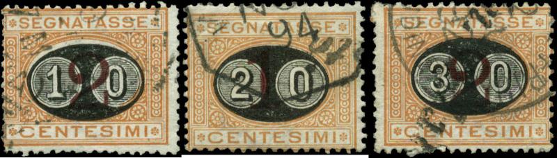 Italy Scott #J25-#J27 Complete Set of 3 Used