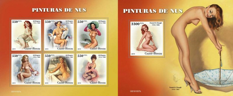 Z08 IMPERF GB191007ab GUINEA BISSAU 2019 Nude art MNH ** Postfrisch