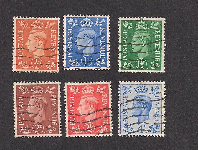 GREAT BRITAIN SC# 280-5 F-VF U 1950-51