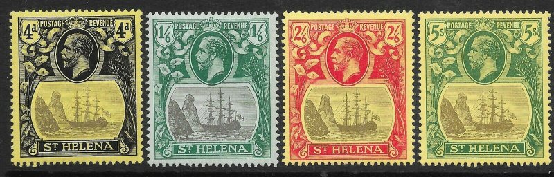 ST.HELENA SG92/5 1922-3 MCA DEFINITIVE SET TO 5/= MTD MINT