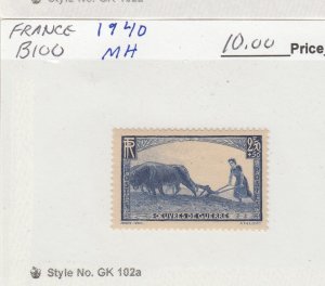 J39998  JL Stamps 1940 france mh #b100 farming