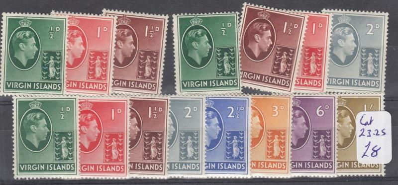 Virgin Islands KGVI 1938 Collection Of 15 MNH/MLH J3358