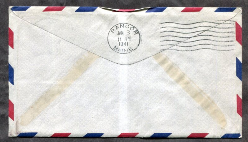 d174 - Canada 1941 First Flight Cover. Moncton to Bangor Maine