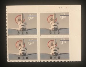 3261 Plate Block of 4, MNH, Self Adhesive, Priority Mail