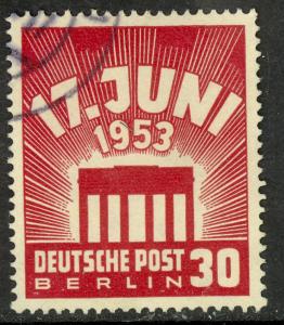 GERMANY / BERLIN - 1953 30pf EAST GERMAN WORKERS STRIKE Issue Sc 9N100 VFU