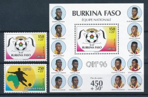 [110531] Burkina Faso 1996 Football soccer National team With sheet MNH 