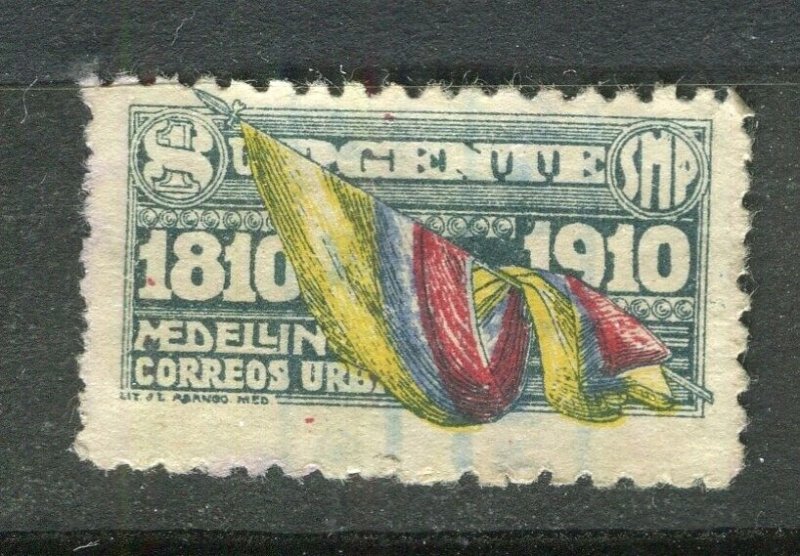 COLOMBIA; PRIVATE LOCAL POST Company issue 1903 Medellin Flag used