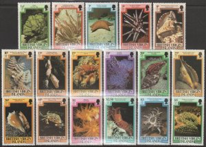 EDSROOM-17302 Virgin Islands 364-380 MNH 1979-80 Complete Shells CV$27