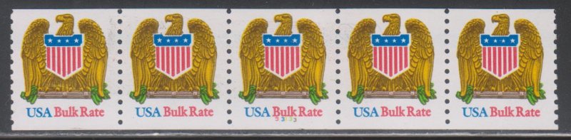 United States,  10c Eagle and Shield (SC# 2603) MNH PLATE NUMBER STRIP