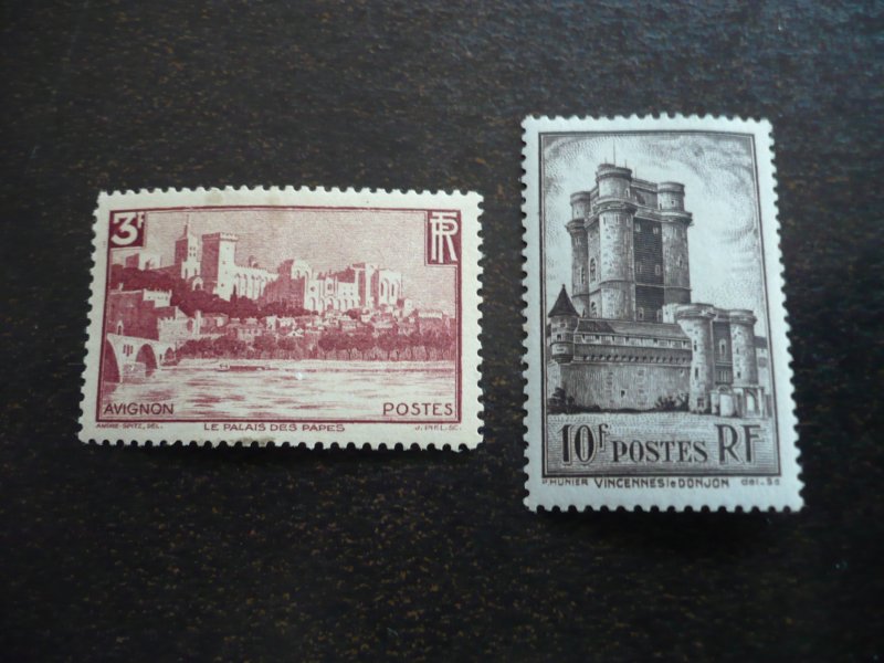Stamps - France - Scott# 344,346 - Mint Hinged Part Set of 2 Stamps