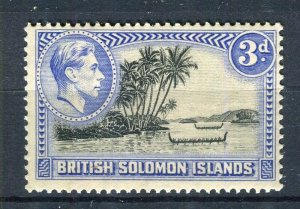 BRITISH SOLOMONS; 1938 early GVI Pictorial issue Mint hinged 3d. value