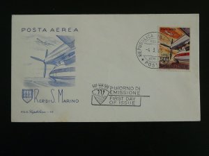 aircraft aviation airmail stamp FDC 1965 San Marino 94309