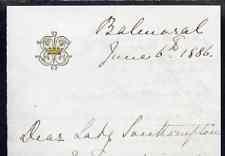 Great Britain 1886 Handwritten letter from PRINCESS BEATR...