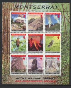 Montserrat sheet  of 9 SG 1046a SC#922  Eruption Soufriere Volcano 1997