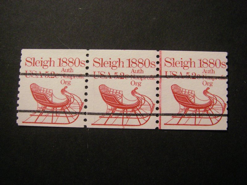 Scott 1900a, 5.2 cent Sleigh, PNC3 #3, MNH Transportation Coil Beauty