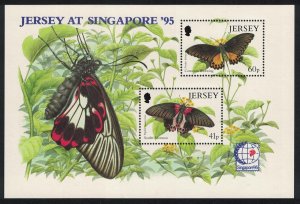 Jersey Butterflies 'Singapore 95' Exhibition MS 1995 MNH SG#MS722