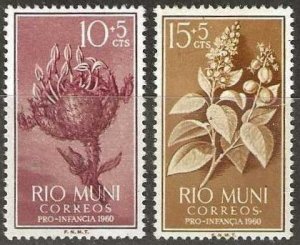 Rio Muni B1-B2, mint,  hinged. 1960. (S1379)